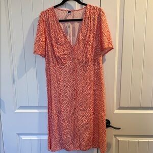 Old Navy Red Floral Midi Dress